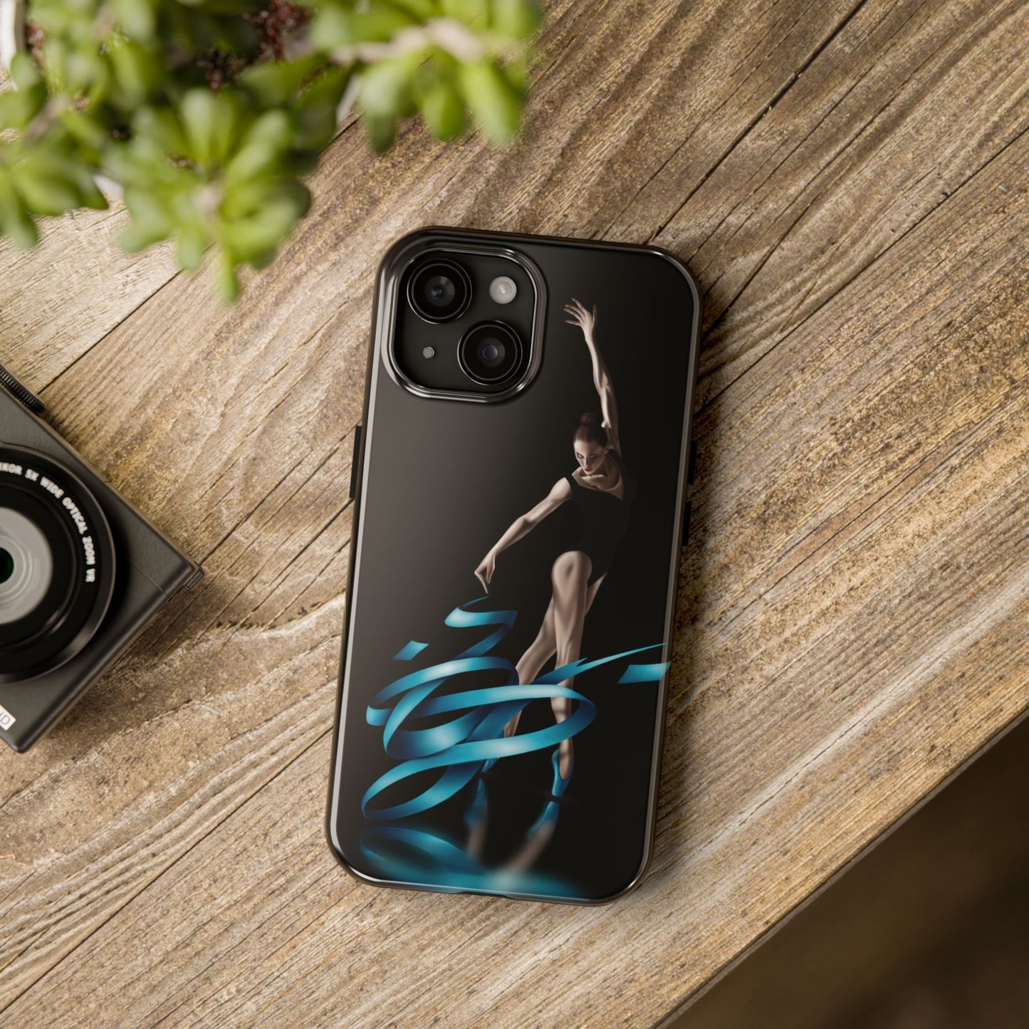 Phone Case Ballerina with Blue Ribbon Persian Calligraphy Design