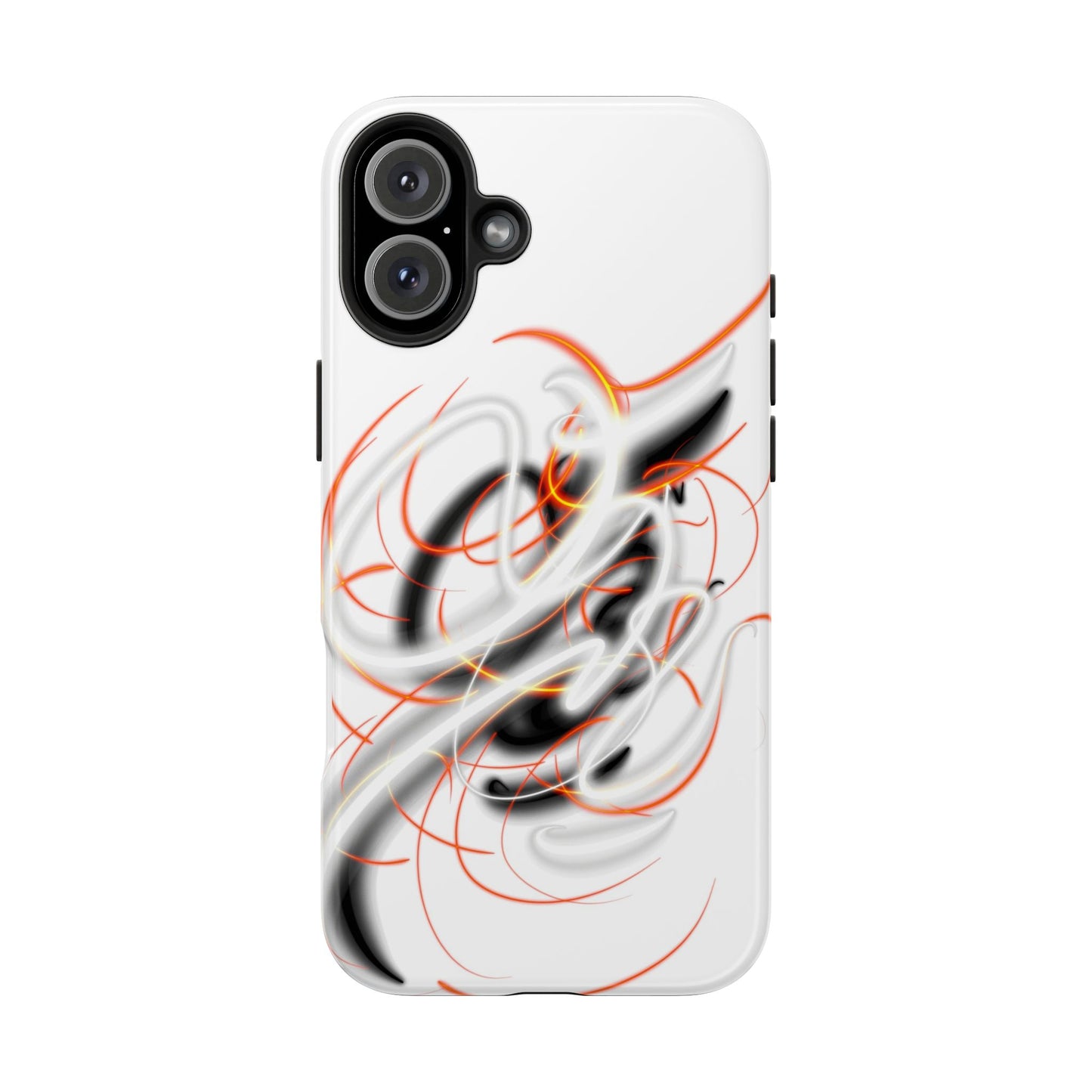 Phone Case Electric Persian Calligraphy Design in Grey