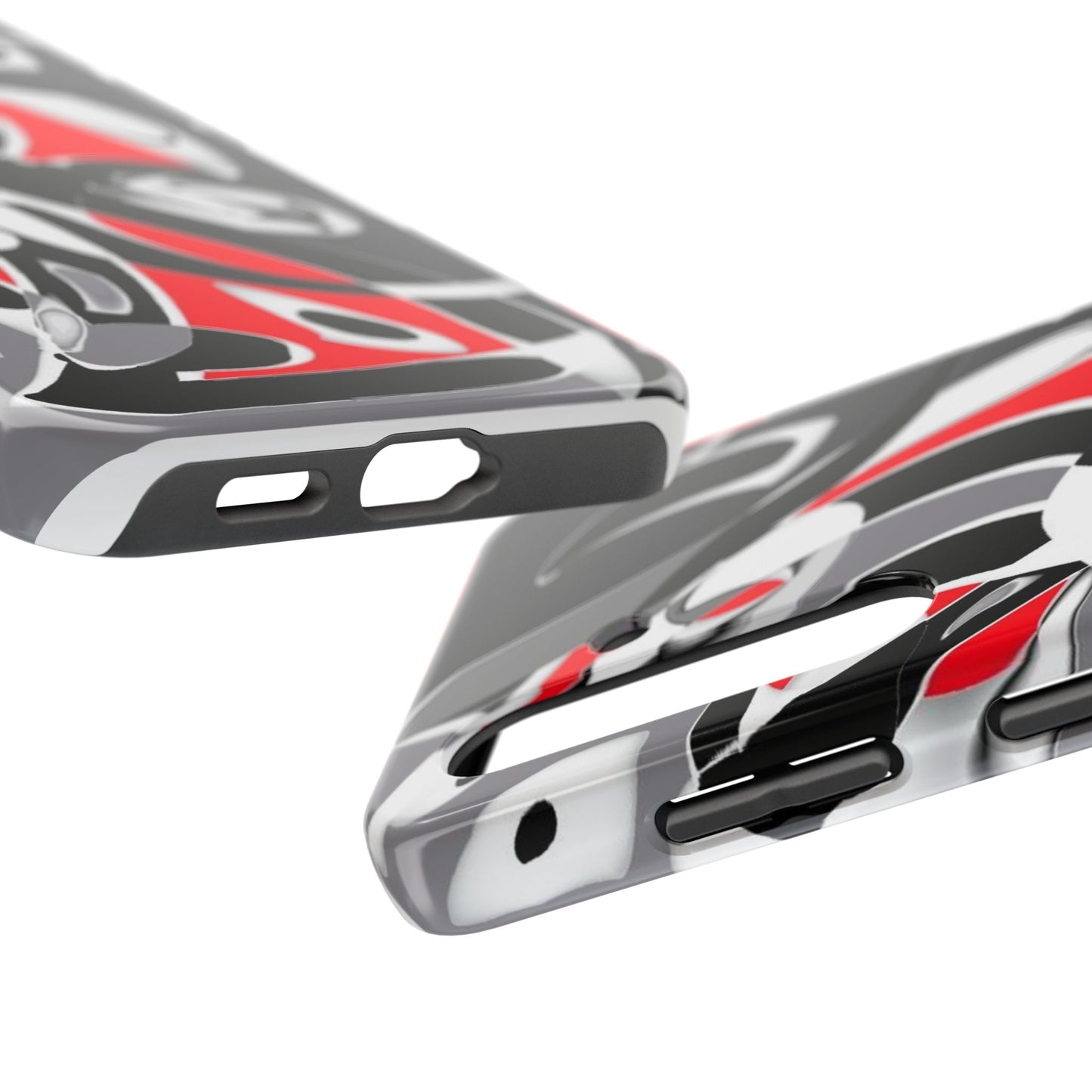 Phone Case - Calligraphy Design in Gray, White, and Red