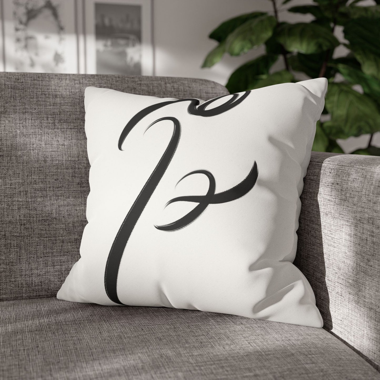 Hich Calligraphy beauty Faux Suede Square Pillow Cover