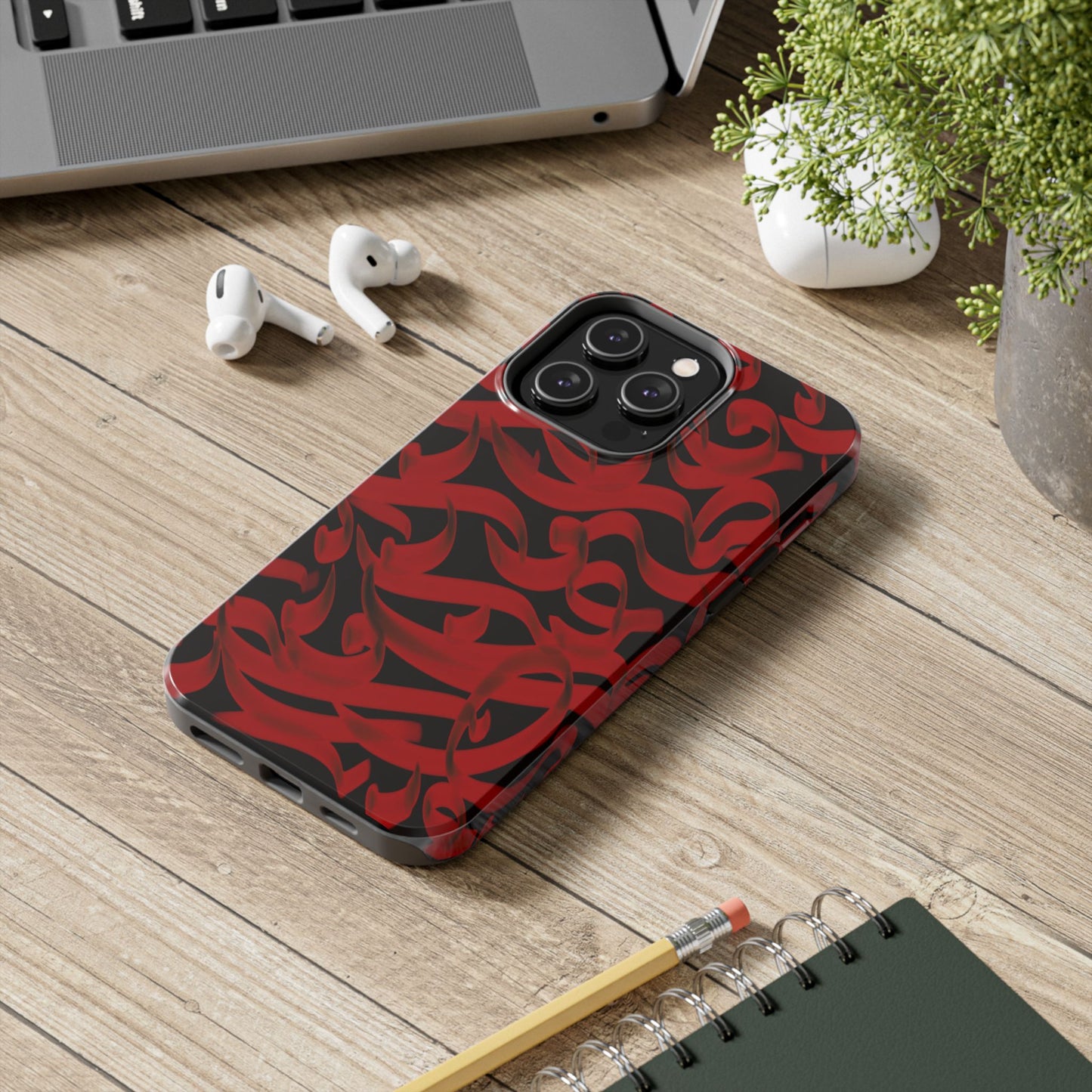 Phone Case Bold Red Persian Calligraphy Design