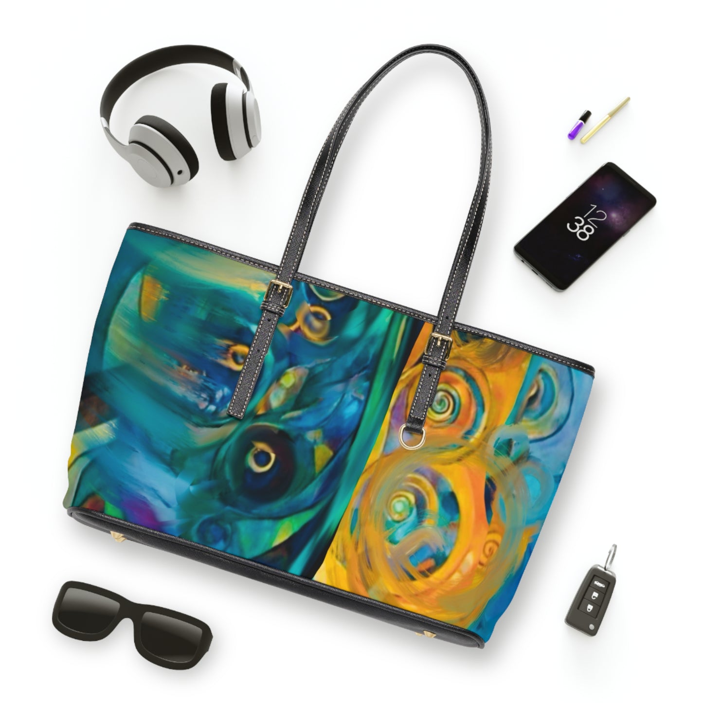 Ethereal Swirls Elegant PU Leather Purse