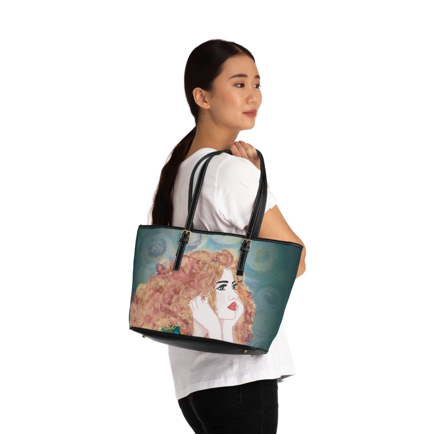 Elegant PU Leather Purse with Artistic hand drawn Design