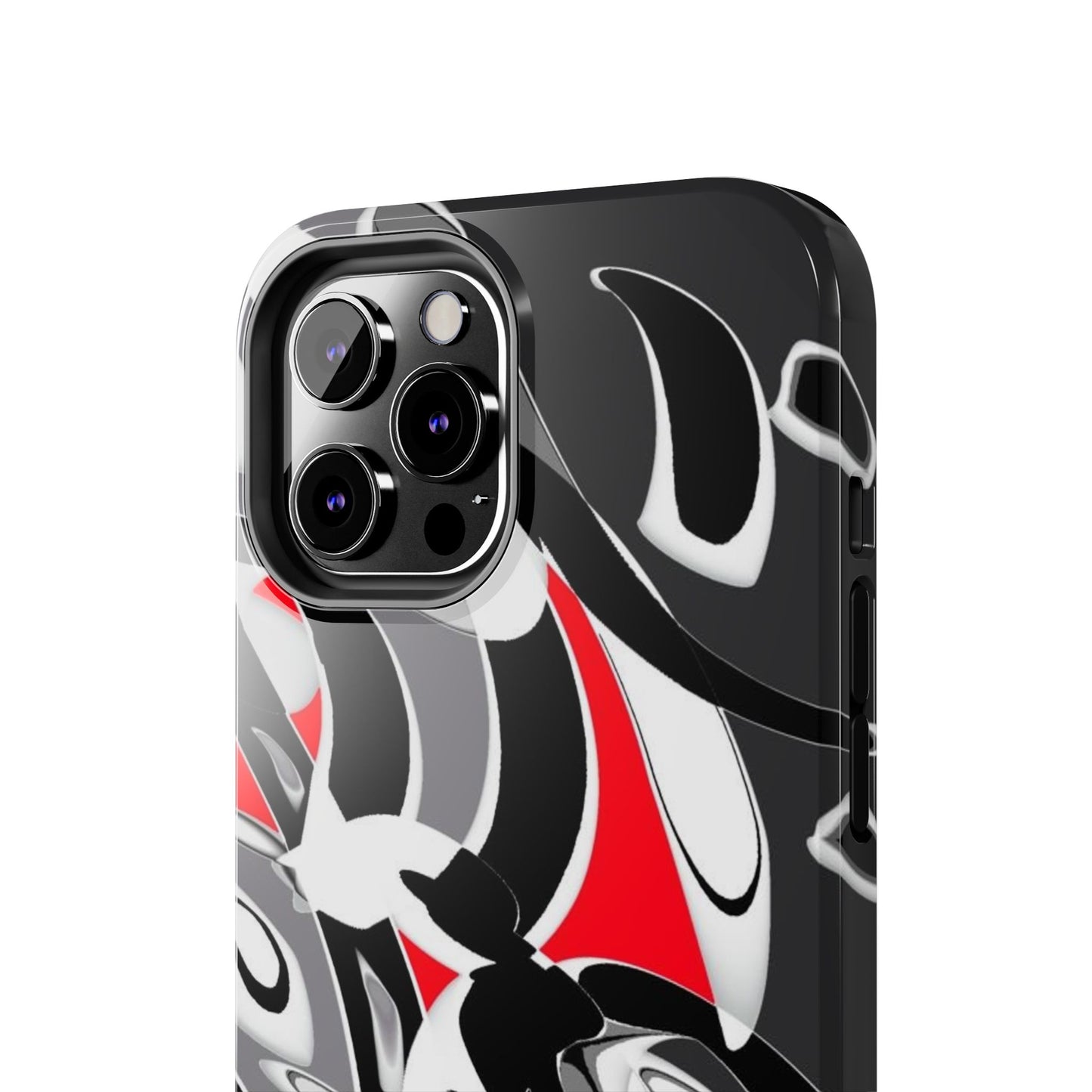 Phone Case - Calligraphy Design in Gray, White, and Red