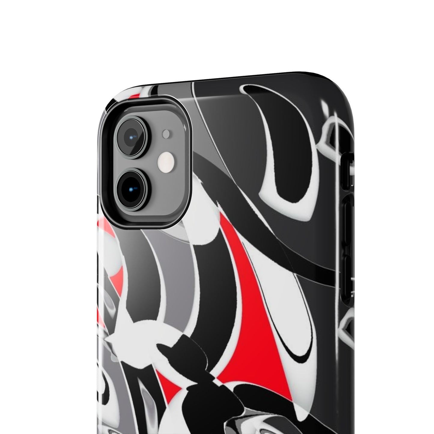 Phone Case - Calligraphy Design in Gray, White, and Red