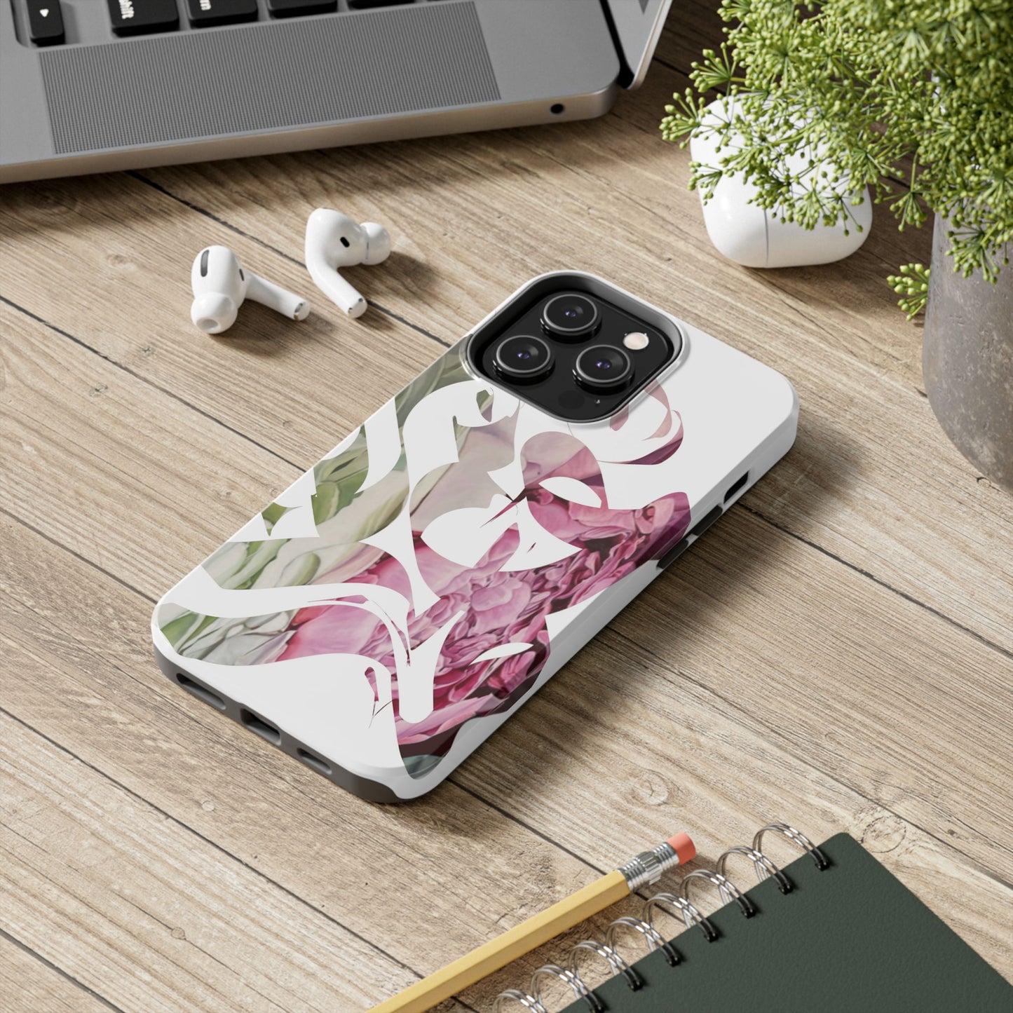 Phone Case - Garden Persian Calligraphy Design in Grey