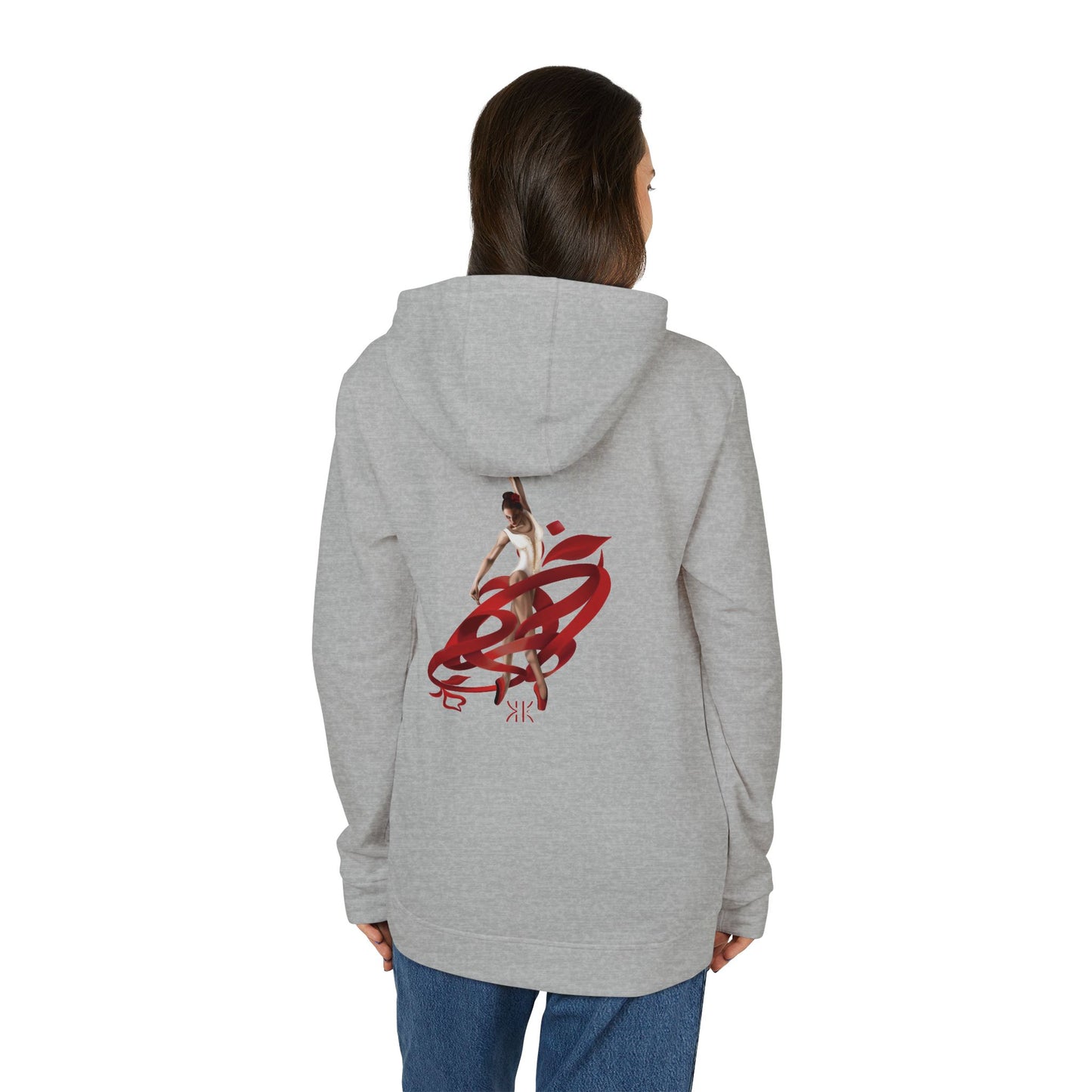 Kalli K X Adidas Unisex Fleece Hoodie- Ballerina and ribbon