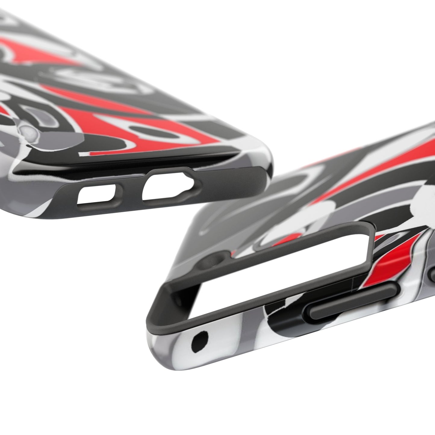 Phone Case - Calligraphy Design in Gray, White, and Red
