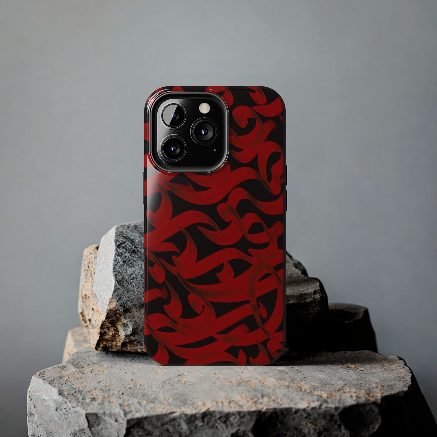 Phone Case Bold Red Persian Calligraphy Design