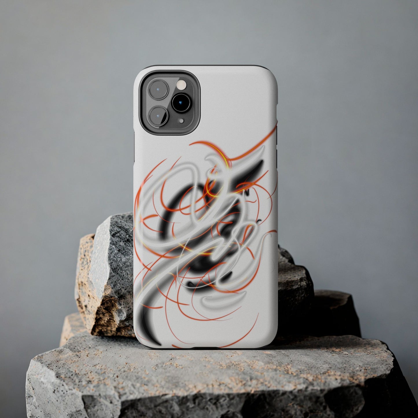 Phone Case Electric Persian Calligraphy Design in Grey