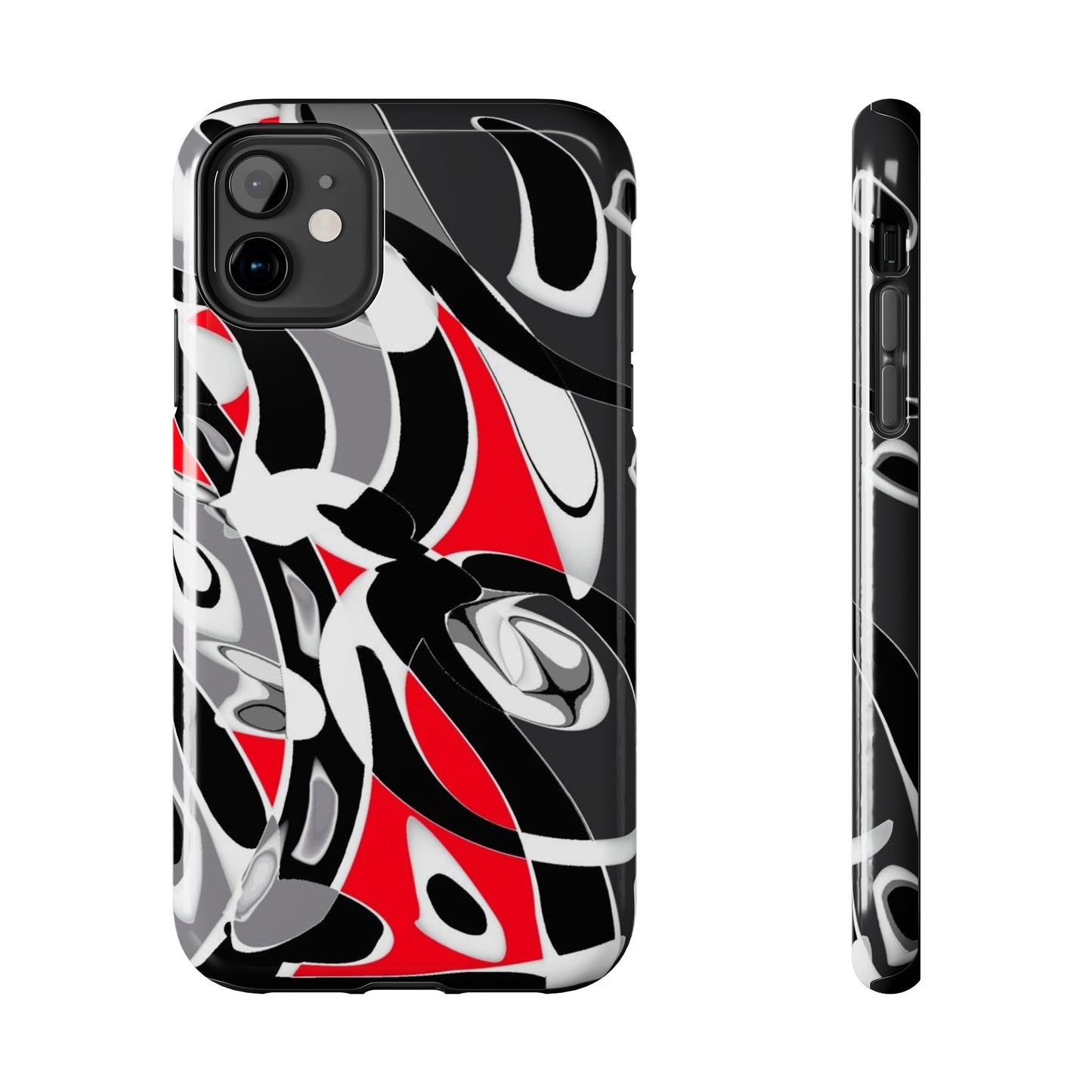 Phone Case - Calligraphy Design in Gray, White, and Red