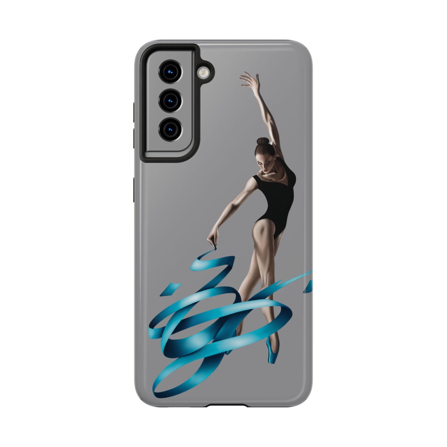 Phone Case - Ballerina with Blue Ribbon Persian Calligraphy Design in Grey