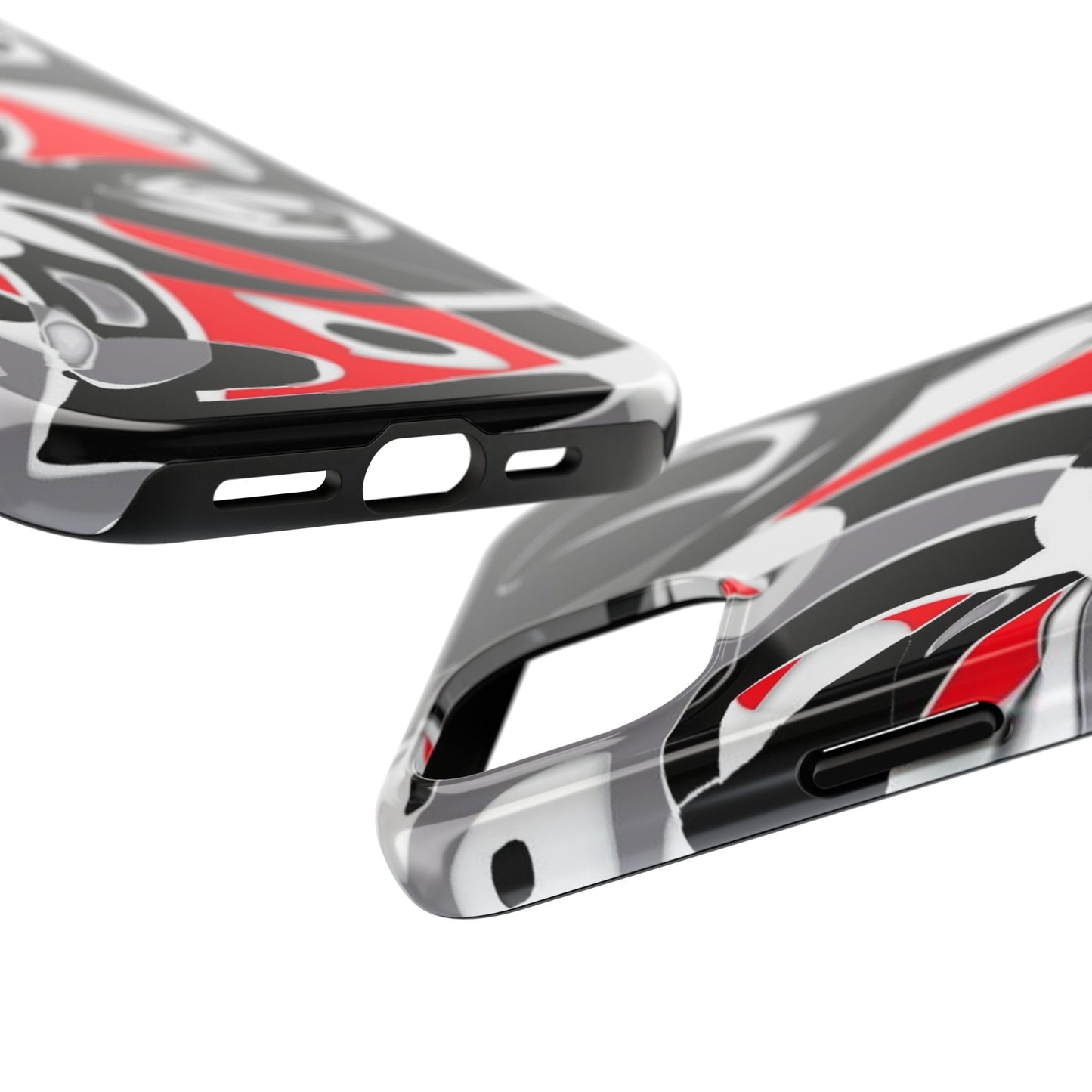Phone Case - Calligraphy Design in Gray, White, and Red