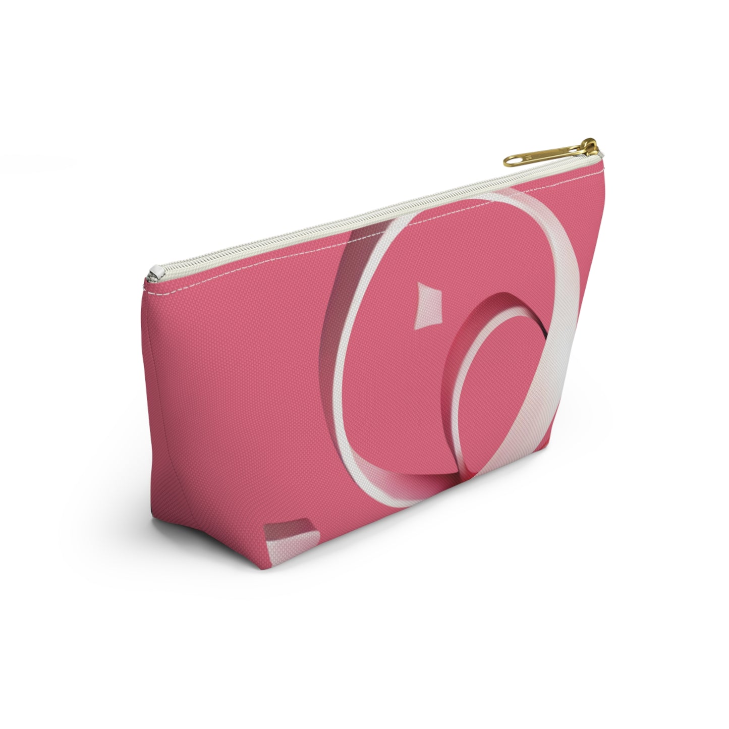 Pink ribbon Accessory Pouch w T-bottom