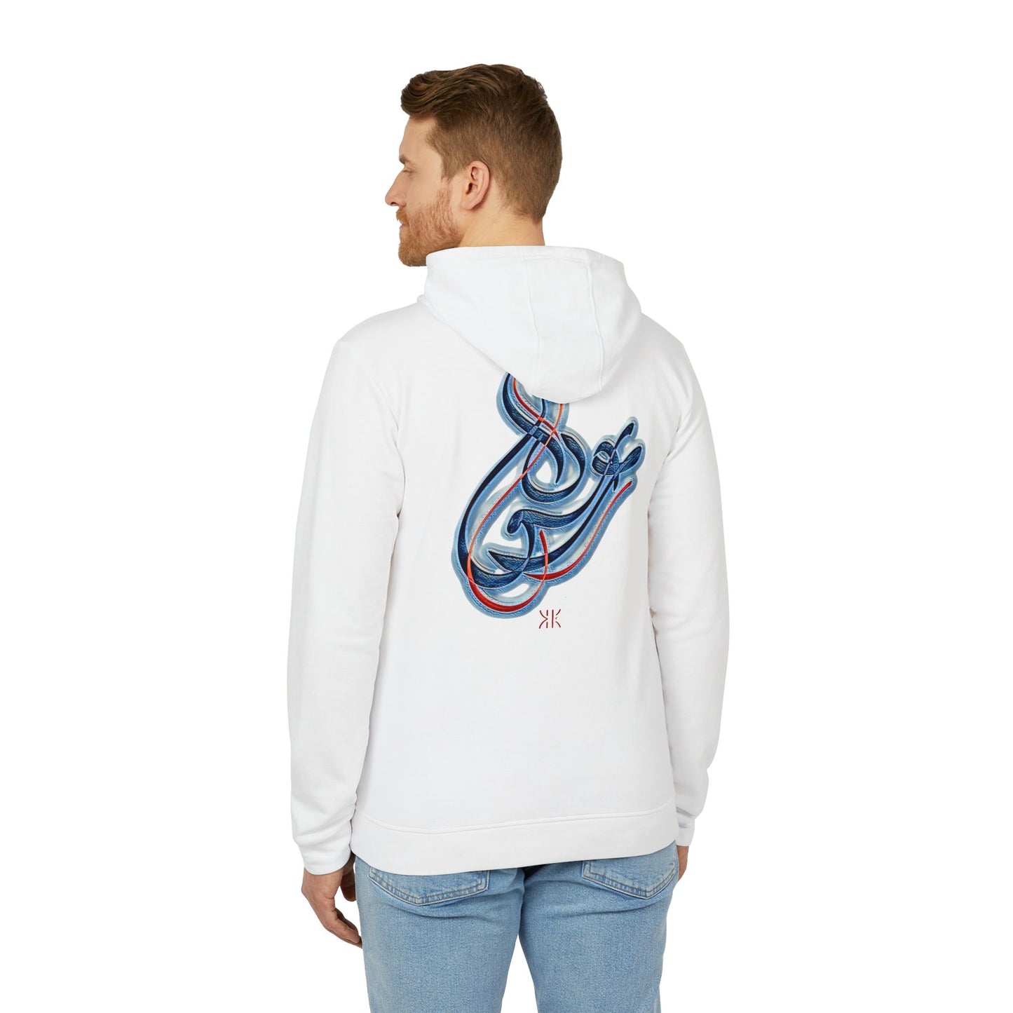 Kalli K X Adidas Unisex Fleece Hoodie-Modern Calligraphy LOVE