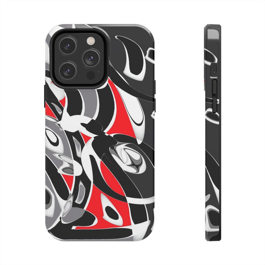 Phone Case - Calligraphy Design in Gray, White, and Red