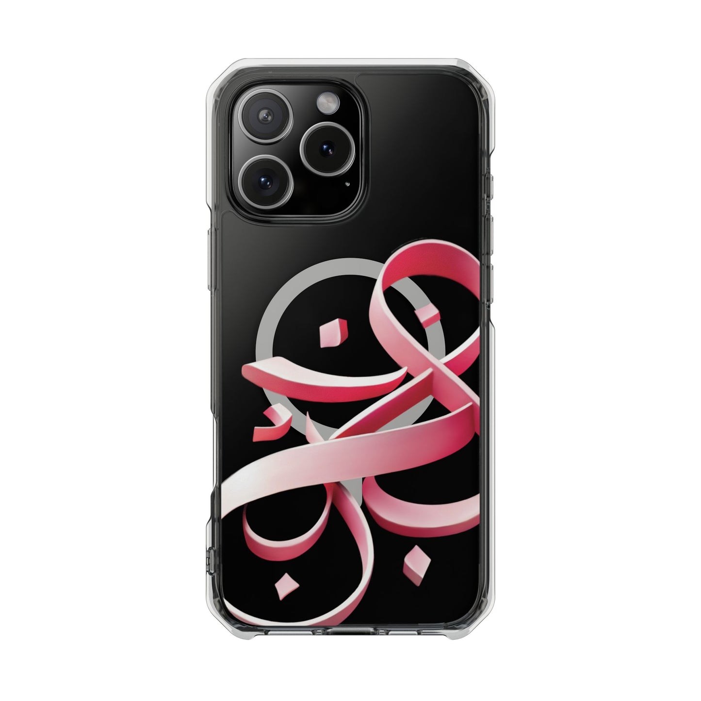 Phone Case - Pink Ribbon Persian Calligraphy Design - Magnetic Case