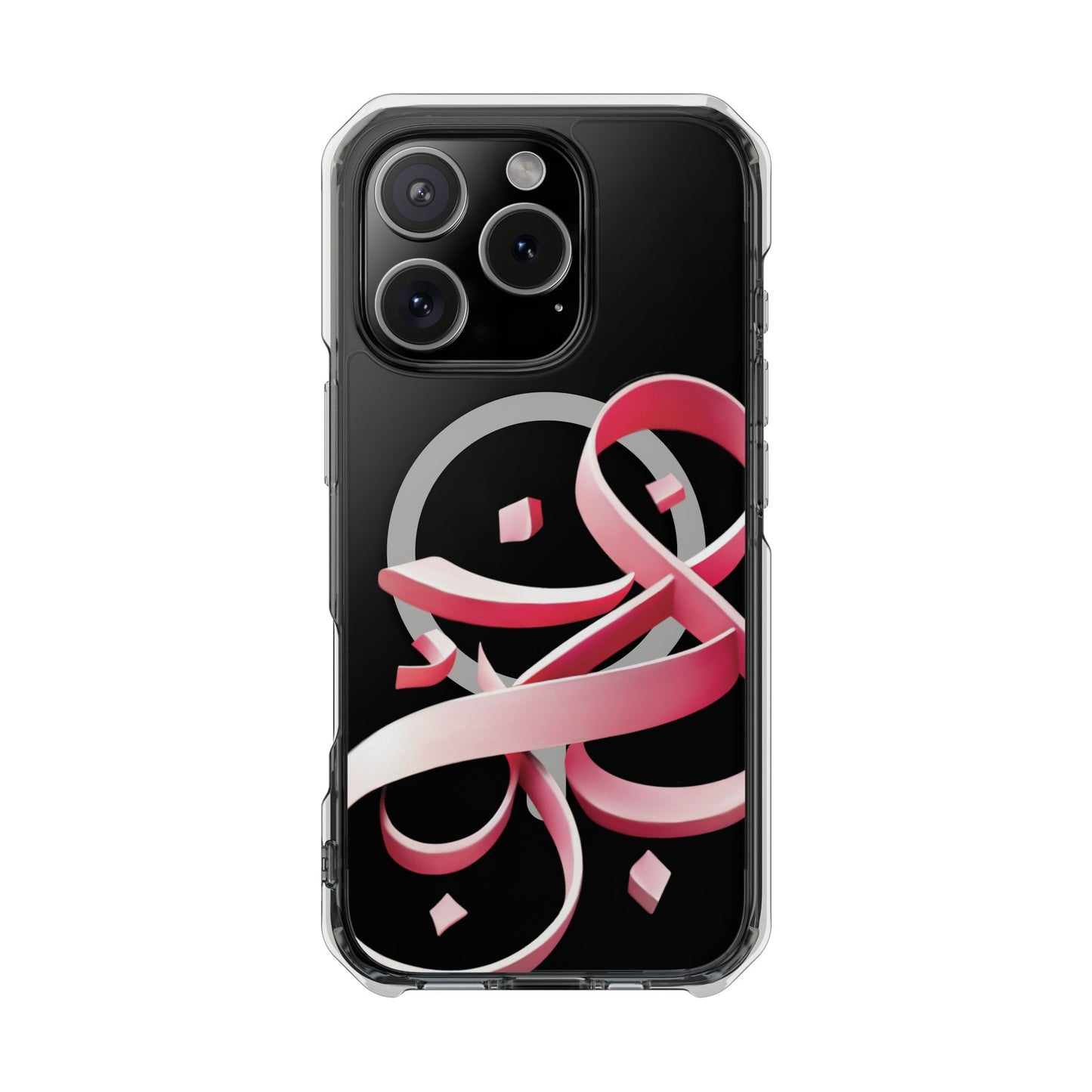 Phone Case - Pink Ribbon Persian Calligraphy Design - Magnetic Case