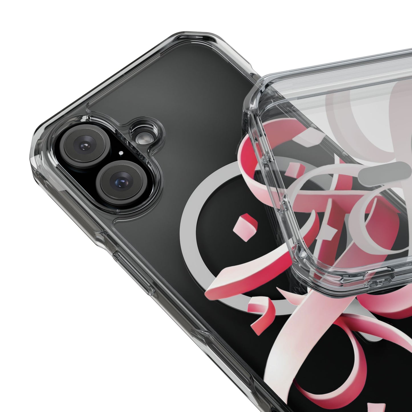 Phone Case - Pink Ribbon Persian Calligraphy Design - Magnetic Case