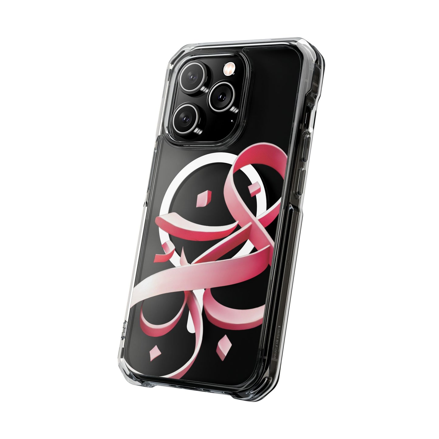 Phone Case - Pink Ribbon Persian Calligraphy Design - Magnetic Case