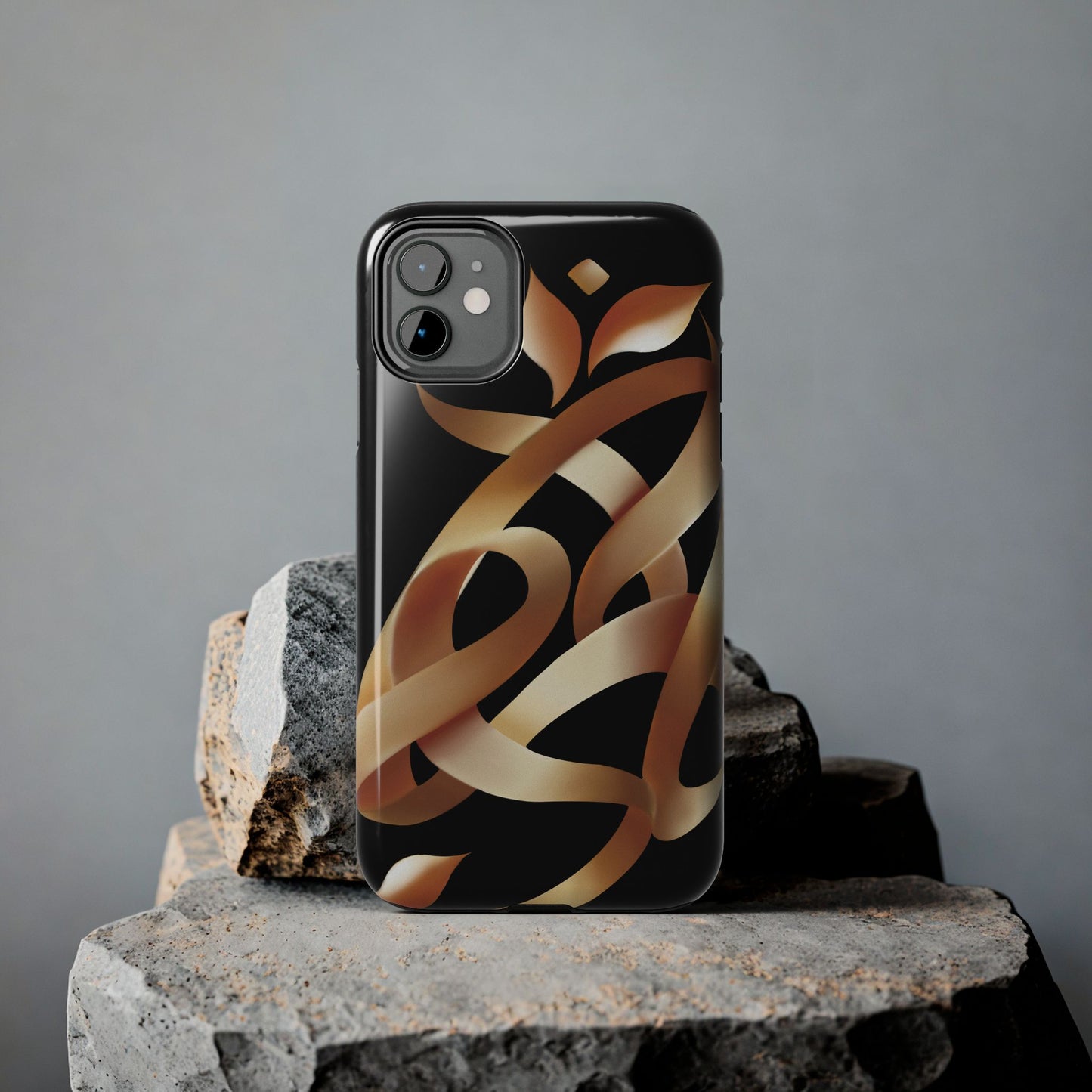 Gold Ribbon Phone Case Persian Calligraphy Modern Handwriting