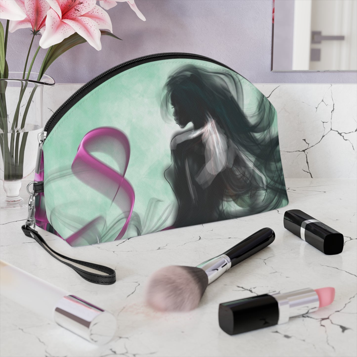 Makeup Bag - Persian Calligraphy of Beautiful Girl Design