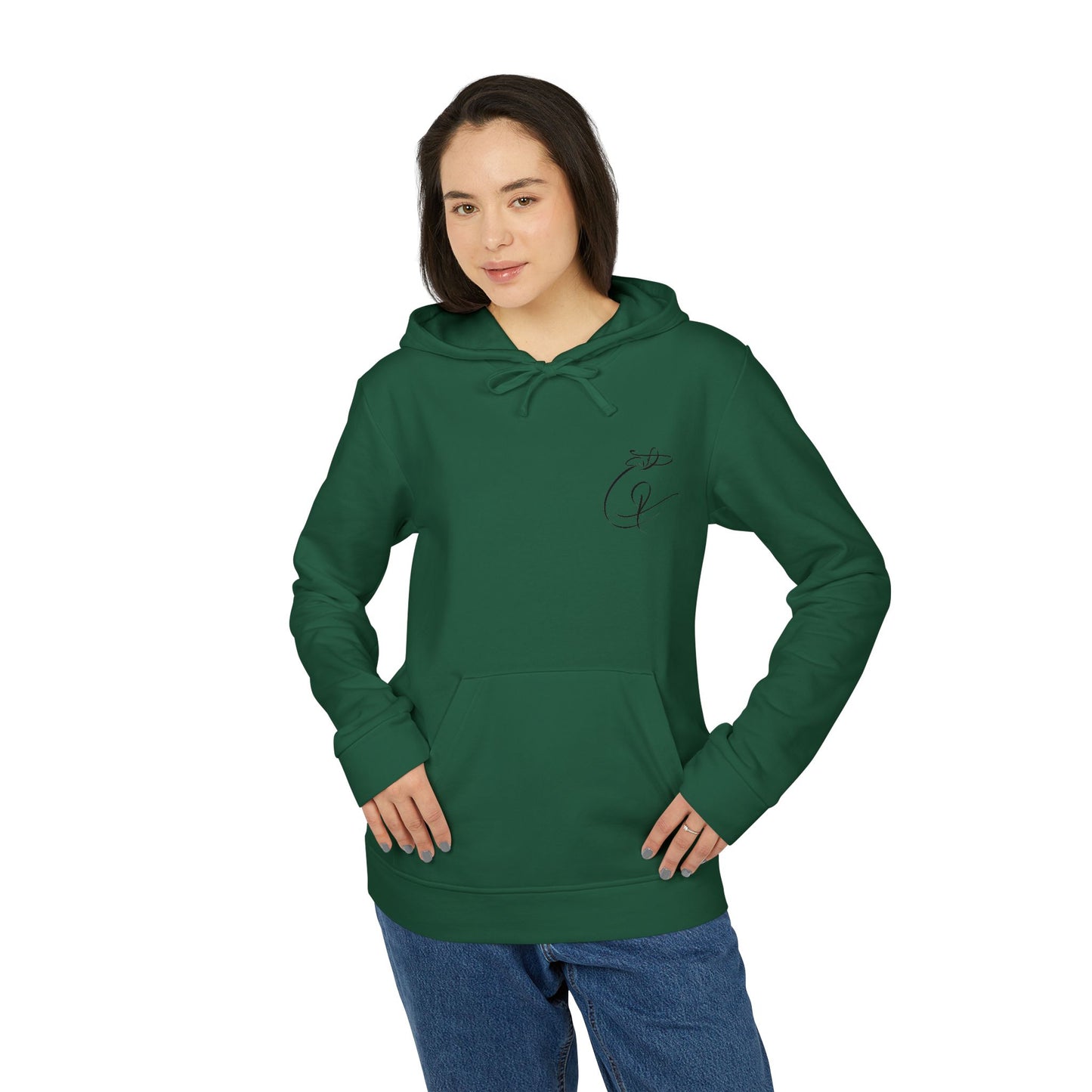 Fleece Hoodie with Modern Calligraphy Adidas Design