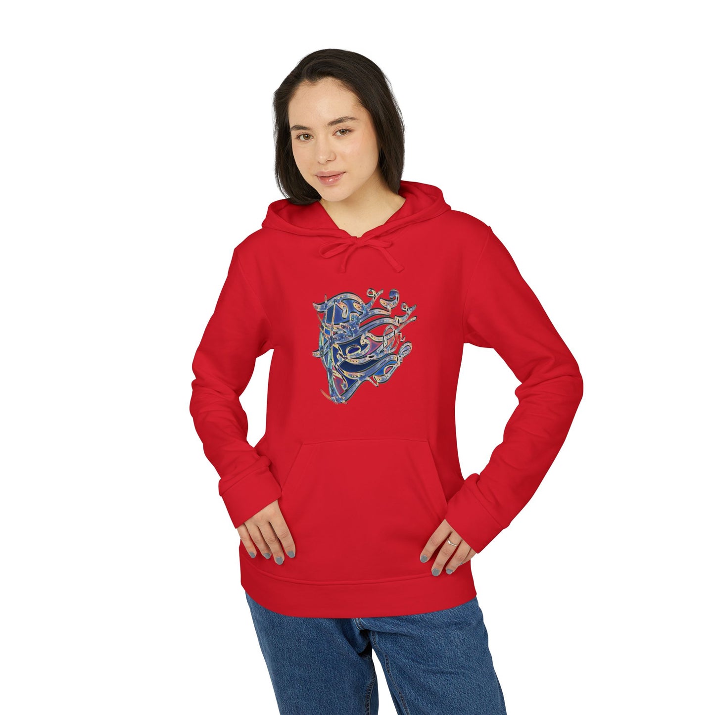 Copy of Fleece Hoodie with Modern Calligraphy Adidas Design