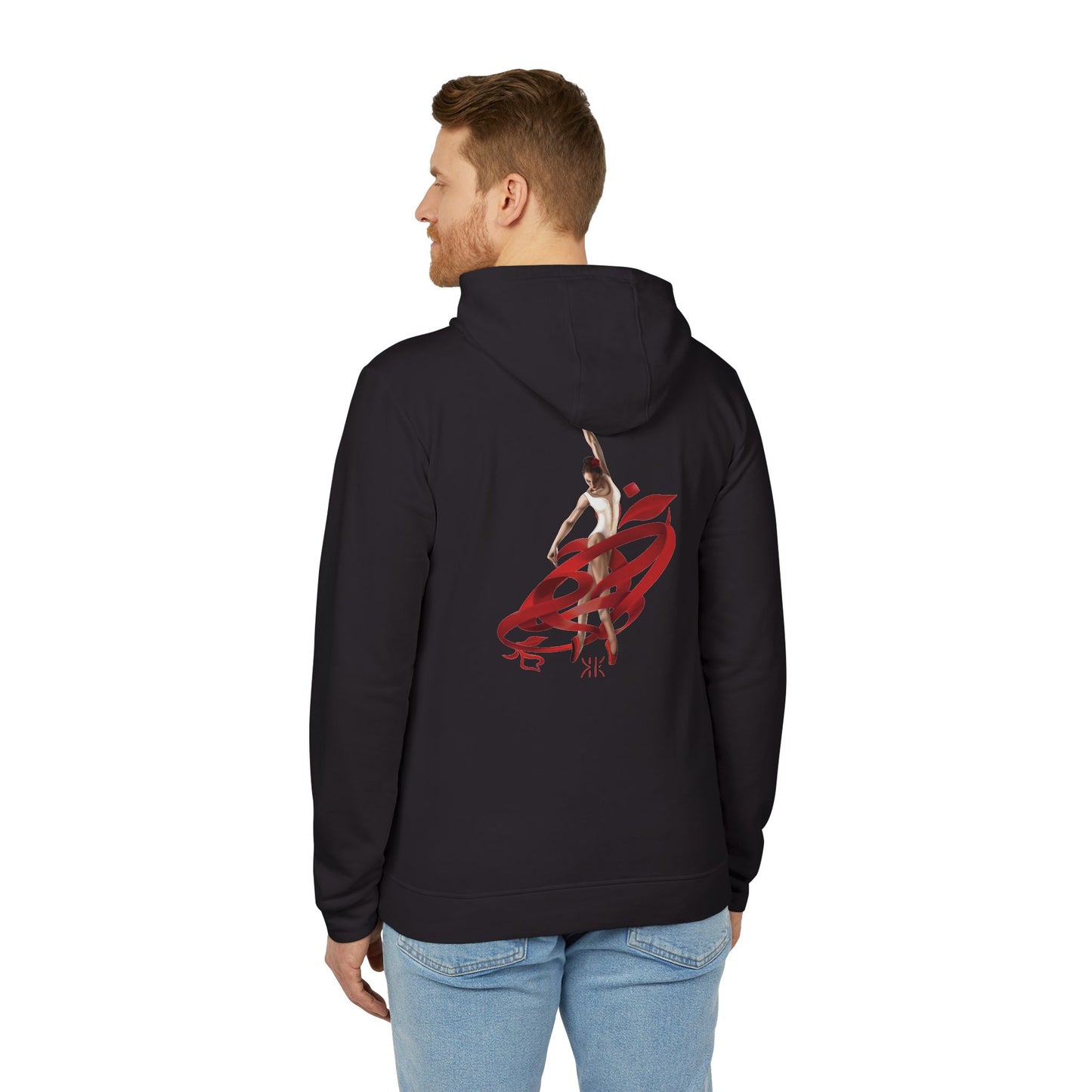 Kalli K X Adidas Unisex Fleece Hoodie- Ballerina and ribbon