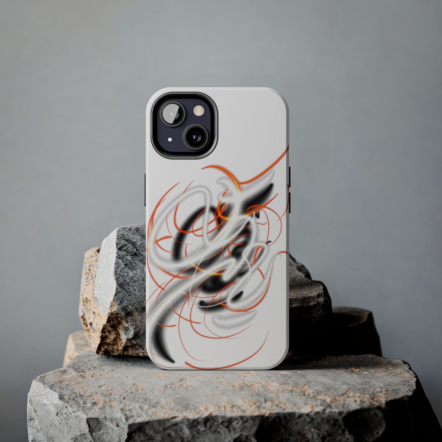 Phone Case Electric Persian Calligraphy Design in Grey
