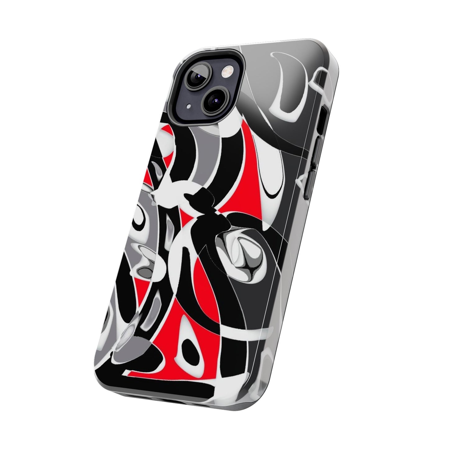Phone Case - Calligraphy Design in Gray, White, and Red