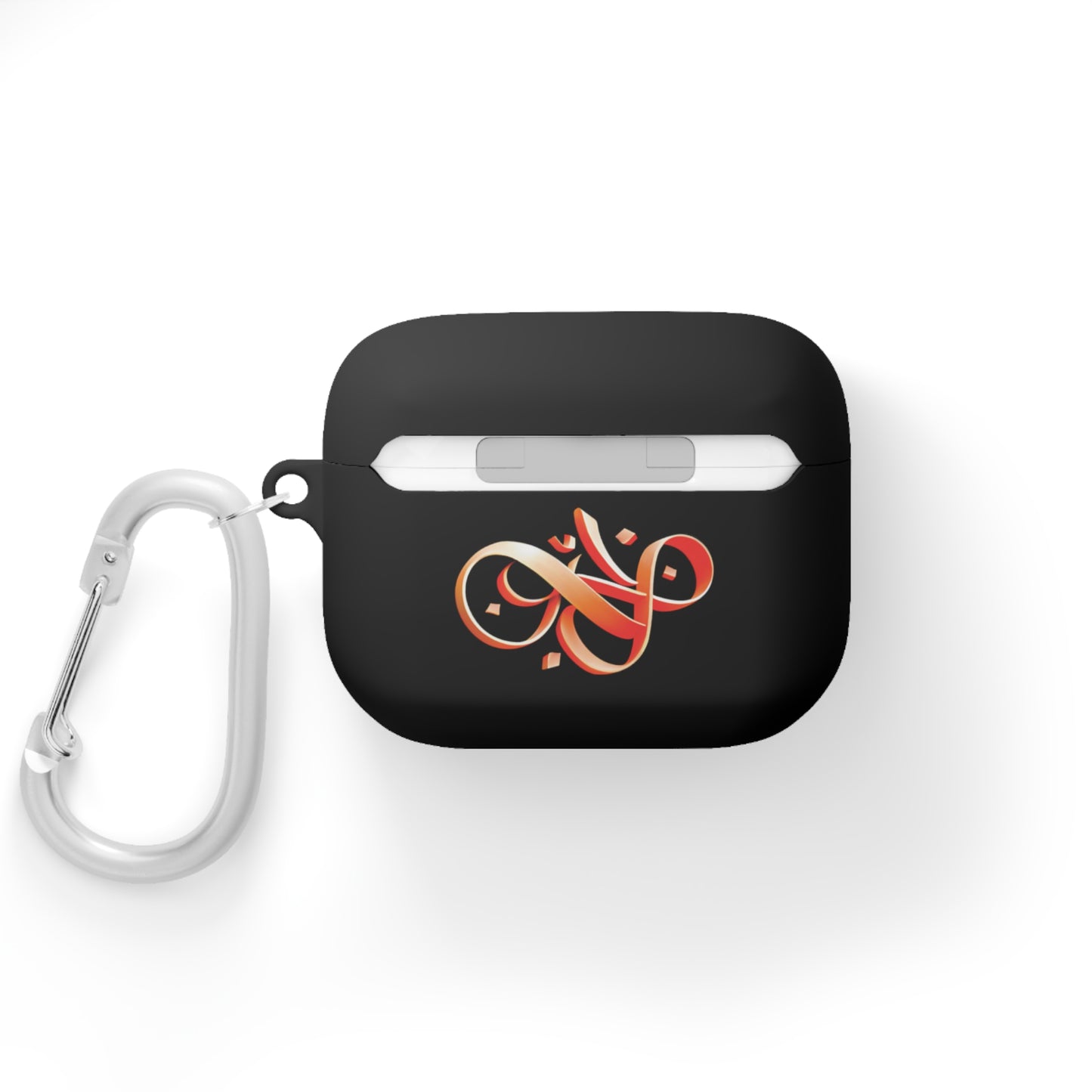 Orange ribbon Persian calligraphy  Airpod Case Cover