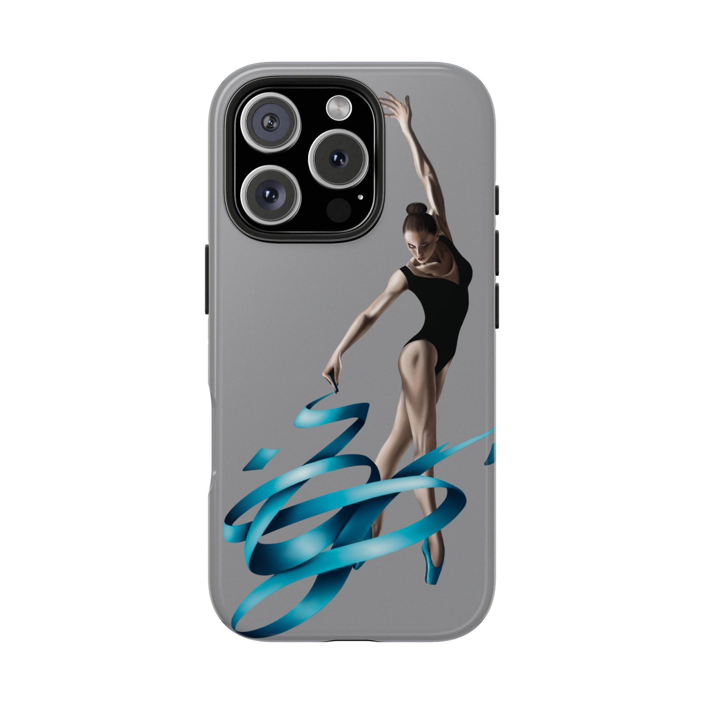 Phone Case - Ballerina with Blue Ribbon Persian Calligraphy Design in Grey