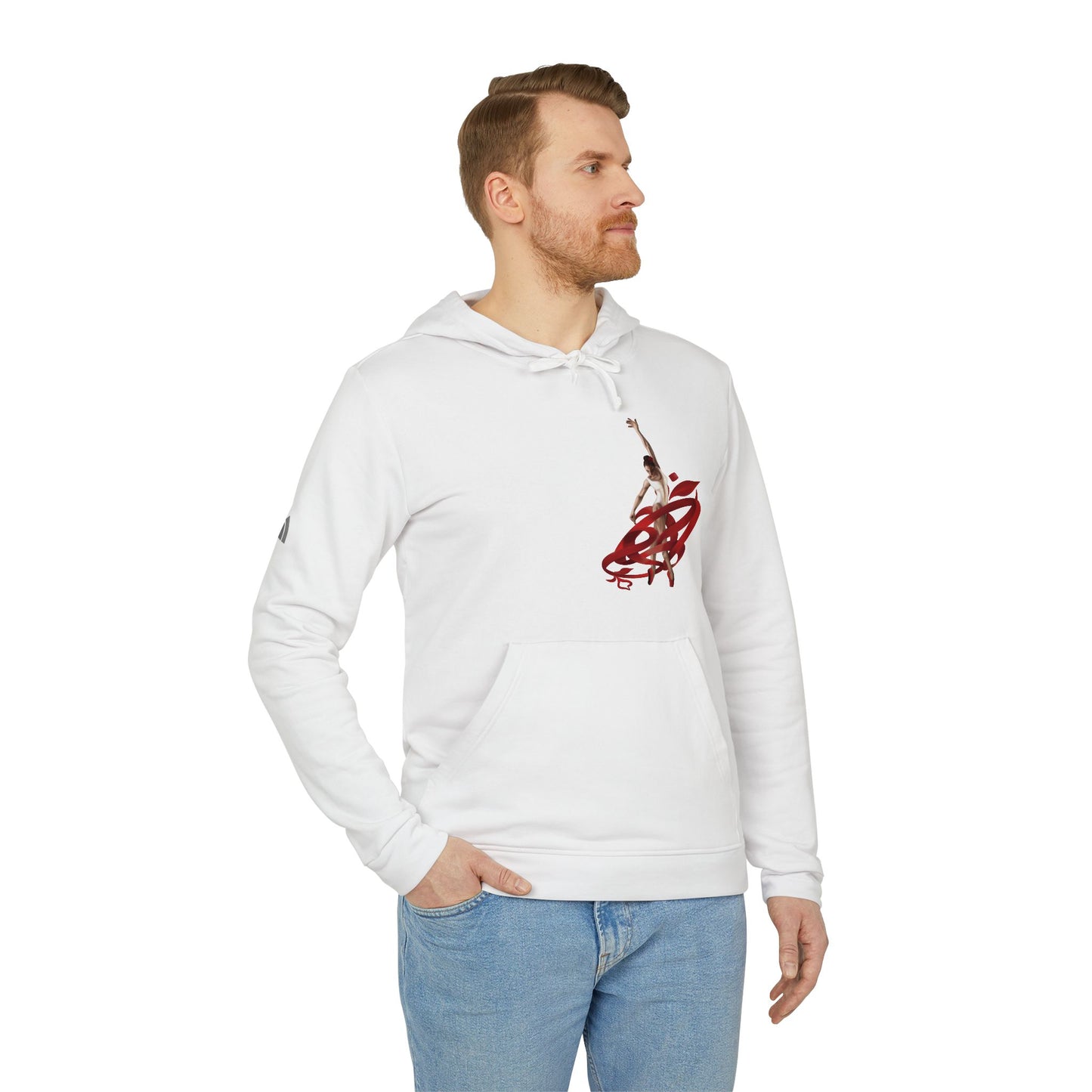 Kalli K X Adidas Unisex Fleece Hoodie- Ballerina and ribbon