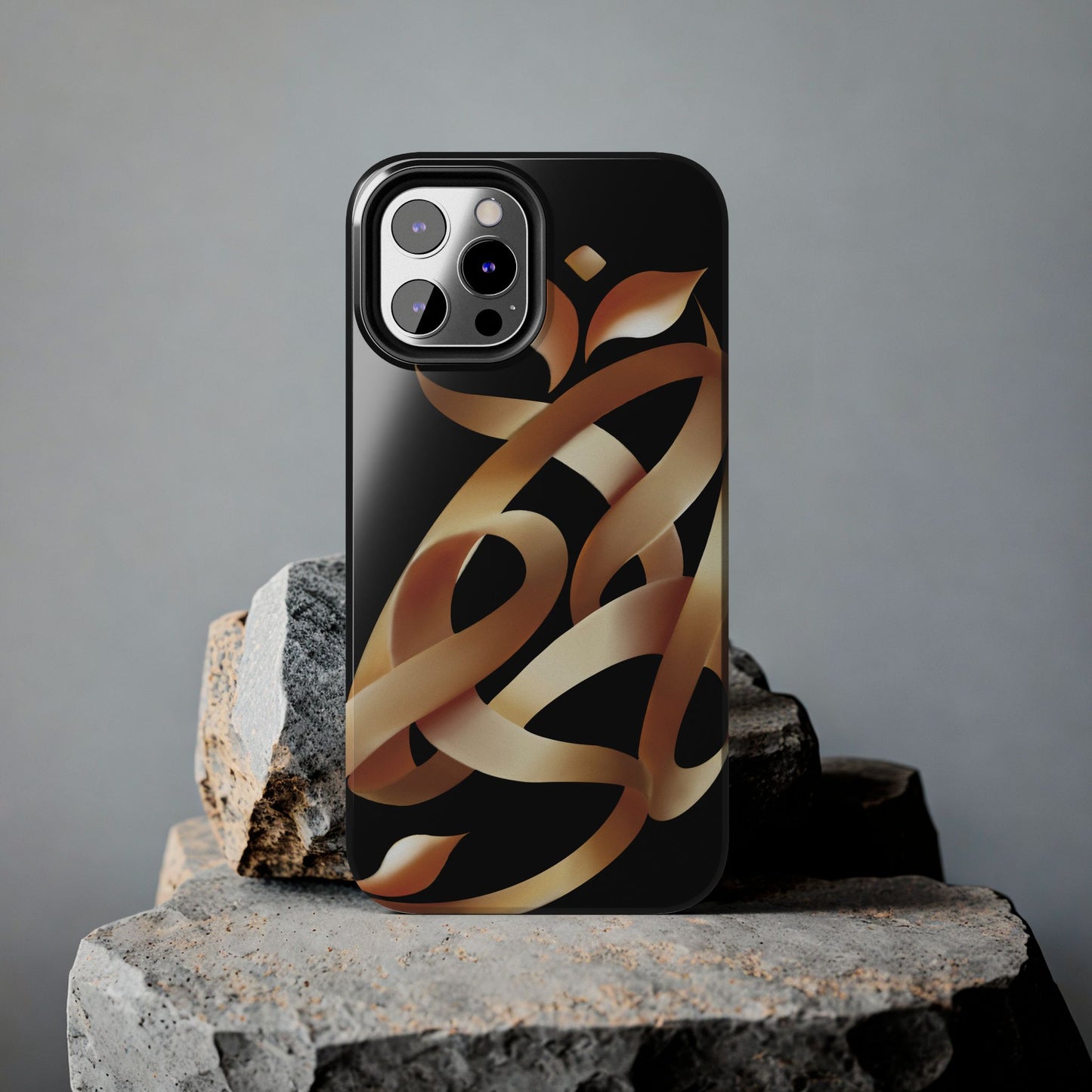 Gold Ribbon Phone Case Persian Calligraphy Modern Handwriting