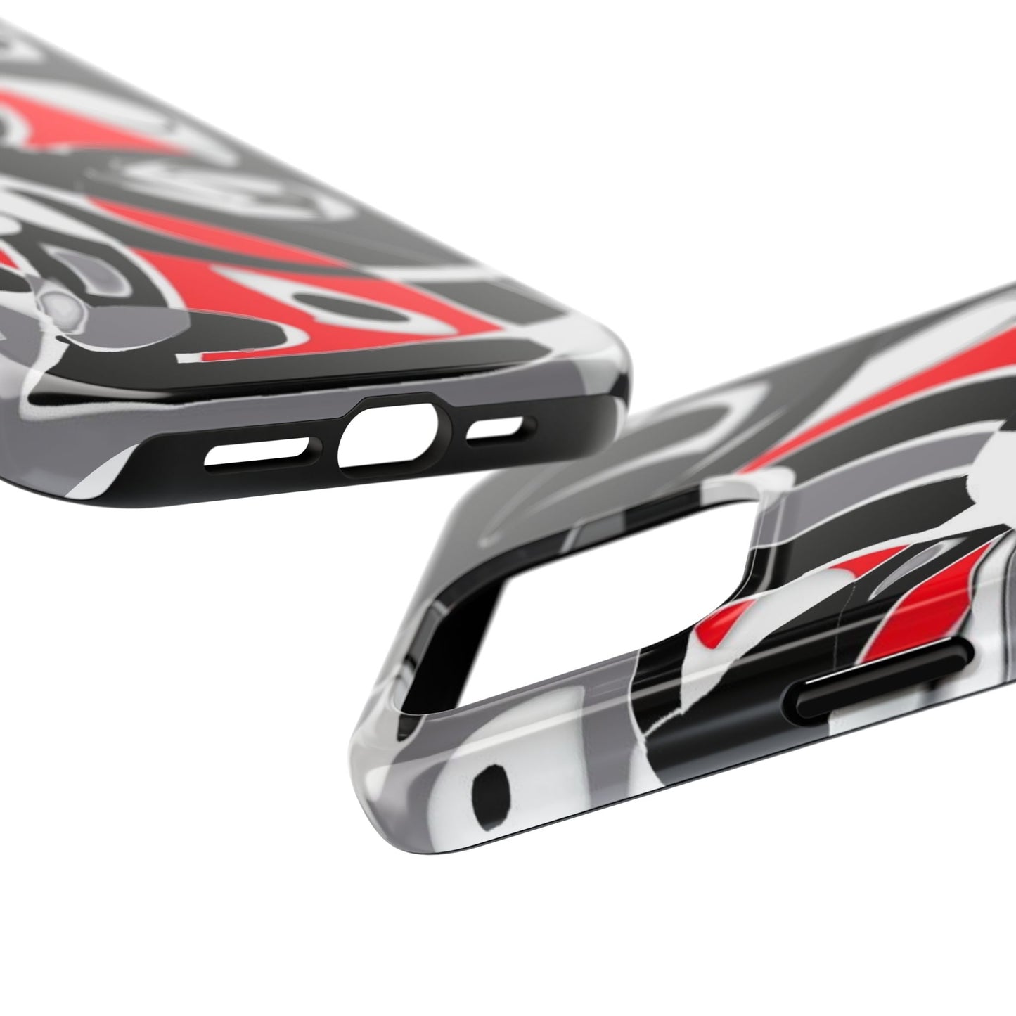 Phone Case - Calligraphy Design in Gray, White, and Red