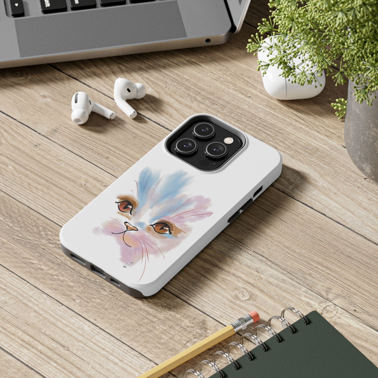 Cat Watercolour Tough Phone Case /