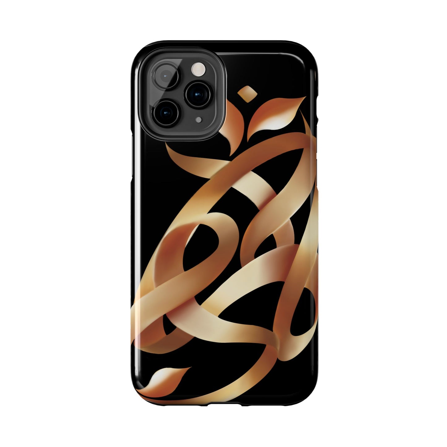 Gold Ribbon Phone Case Persian Calligraphy Modern Handwriting