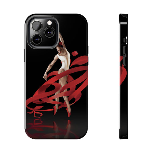 Phone Case Persian Calligraphy Rose Ribbon Ballerina