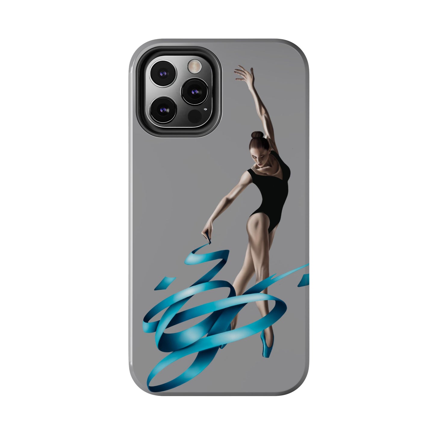 Phone Case - Ballerina with Blue Ribbon Persian Calligraphy Design in Grey
