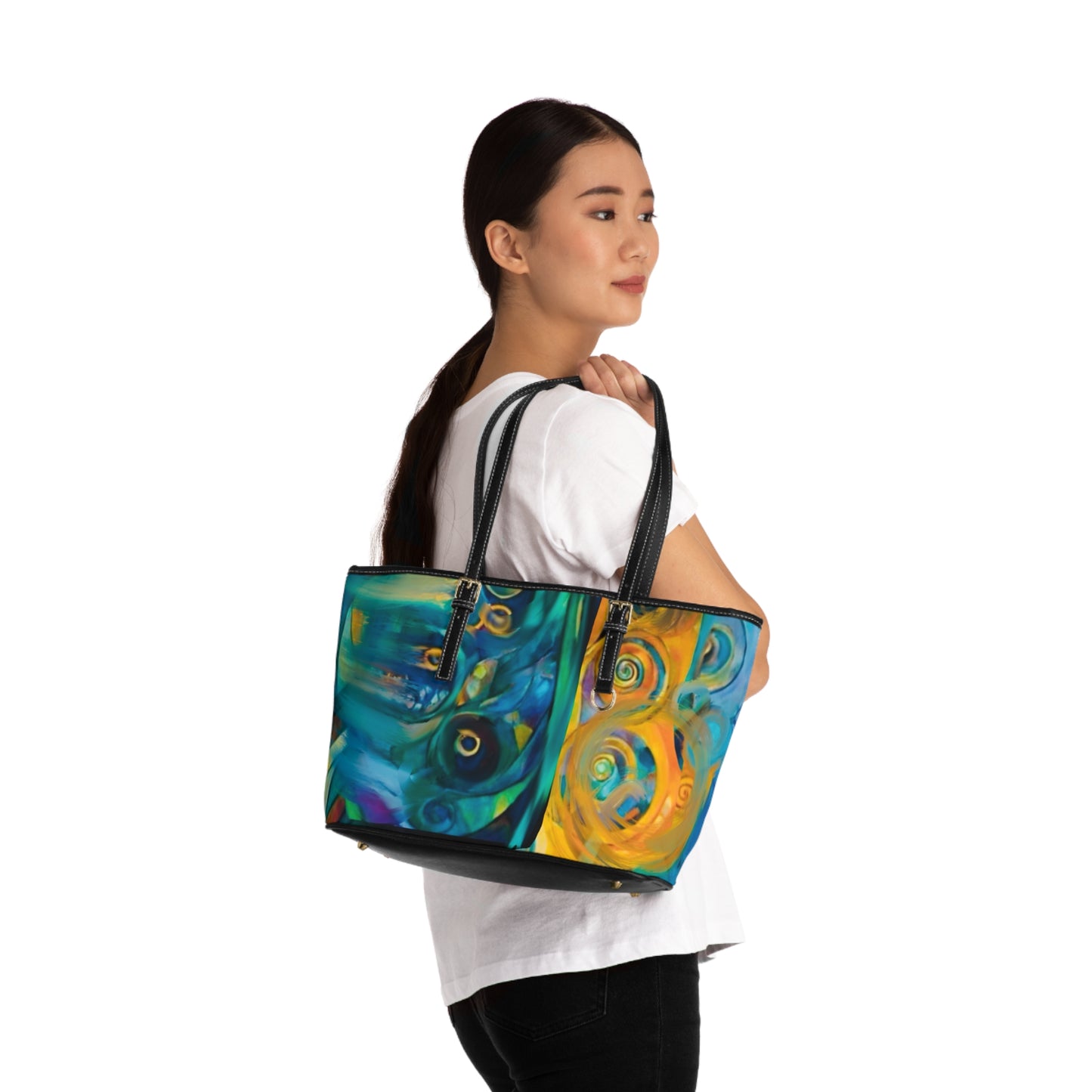 Ethereal Swirls Elegant PU Leather Purse
