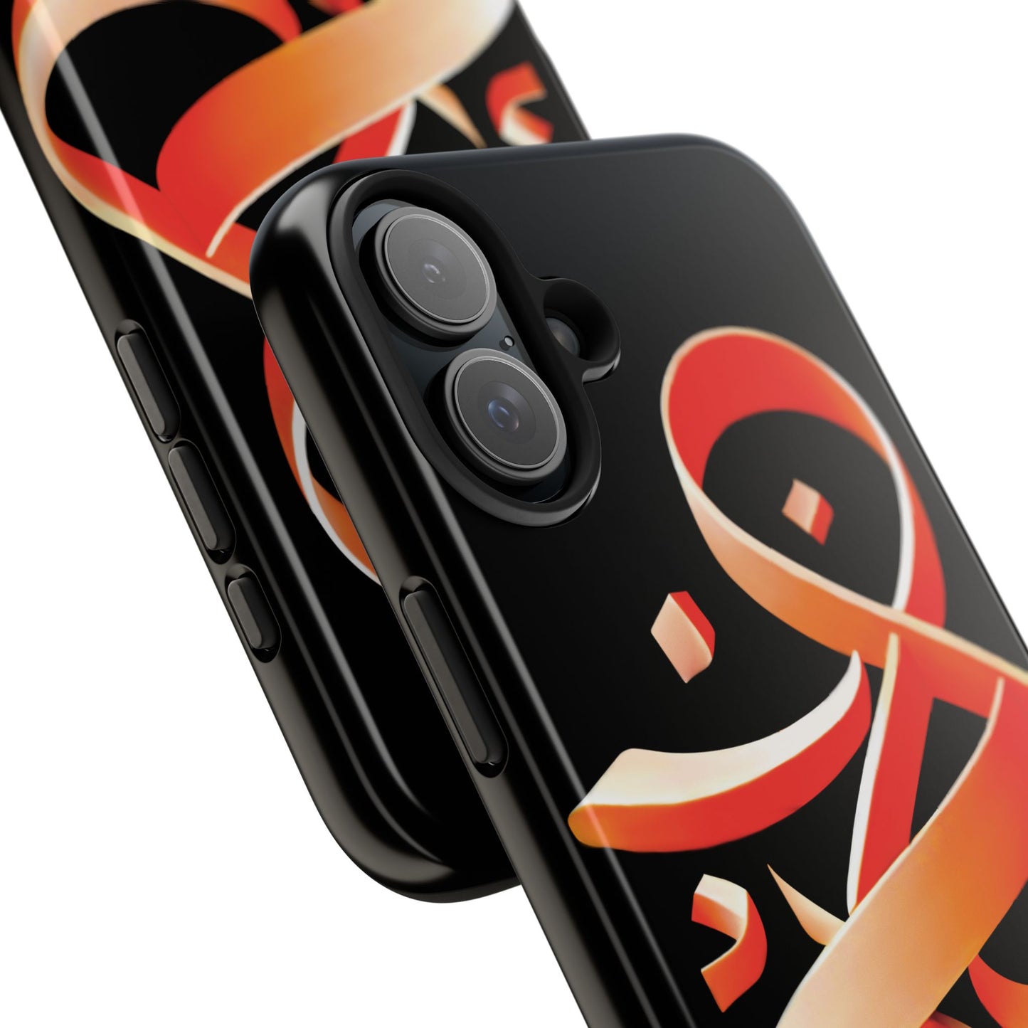 Copy of Phone Case - Persian Calligraphy Inspired Orange Ribbon Design, Unique and Elegant Gift