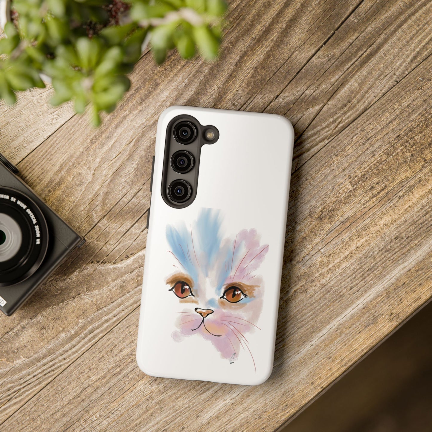 Cat Watercolour Tough Phone Case /