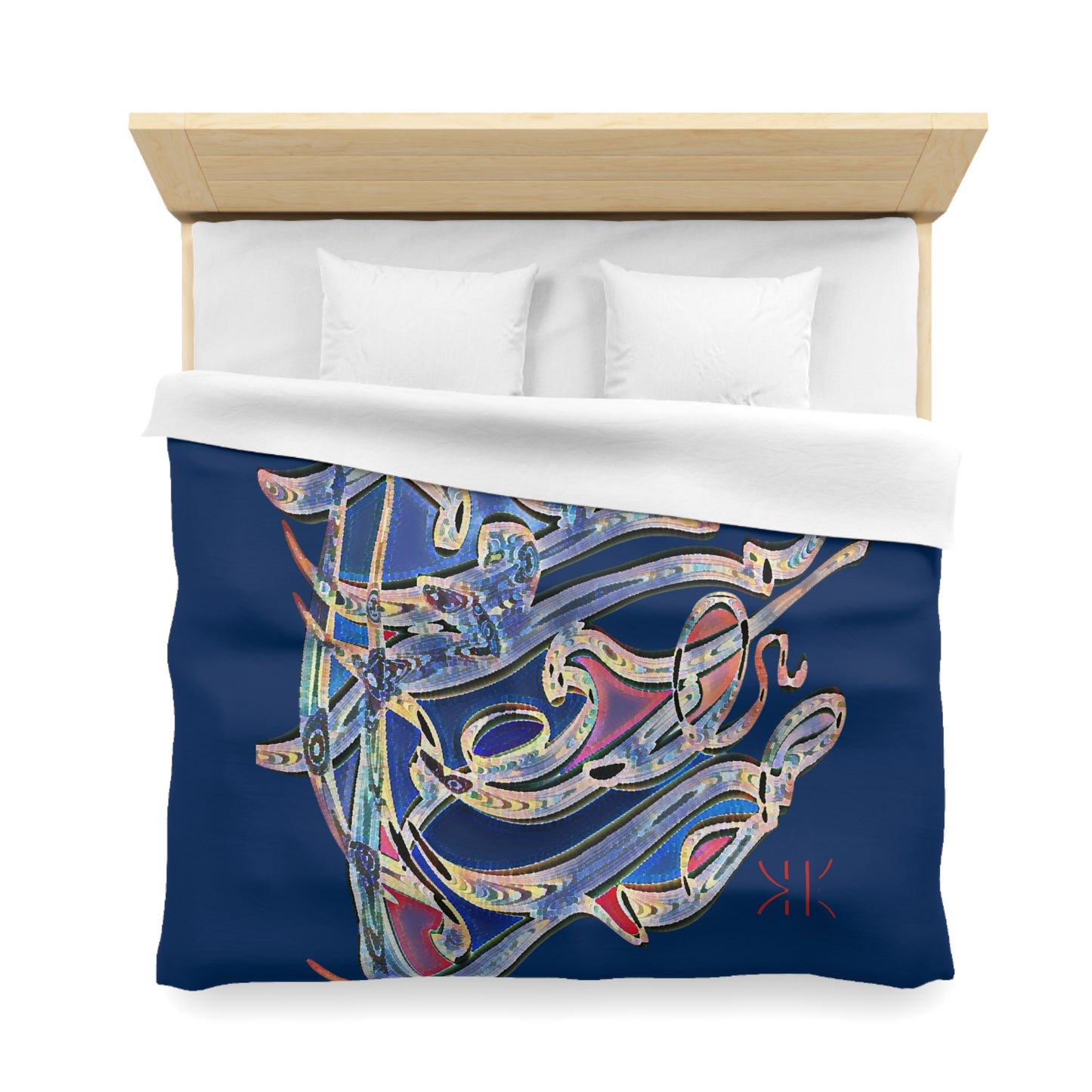 Kalli K Serenity Microfiber Duvet Cover – Elegant Modern Calligraphy design for your Bedrooms