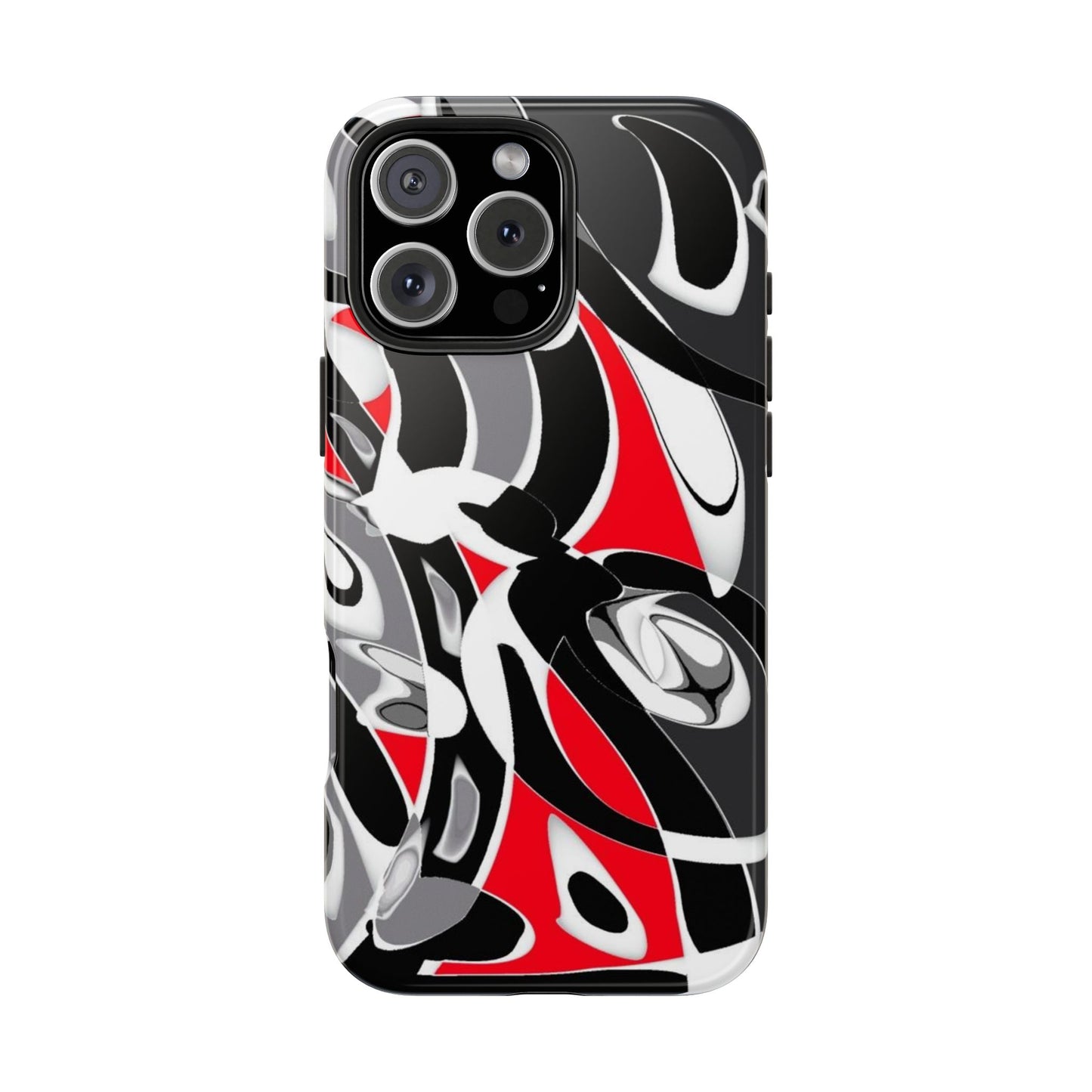 Phone Case - Calligraphy Design in Gray, White, and Red
