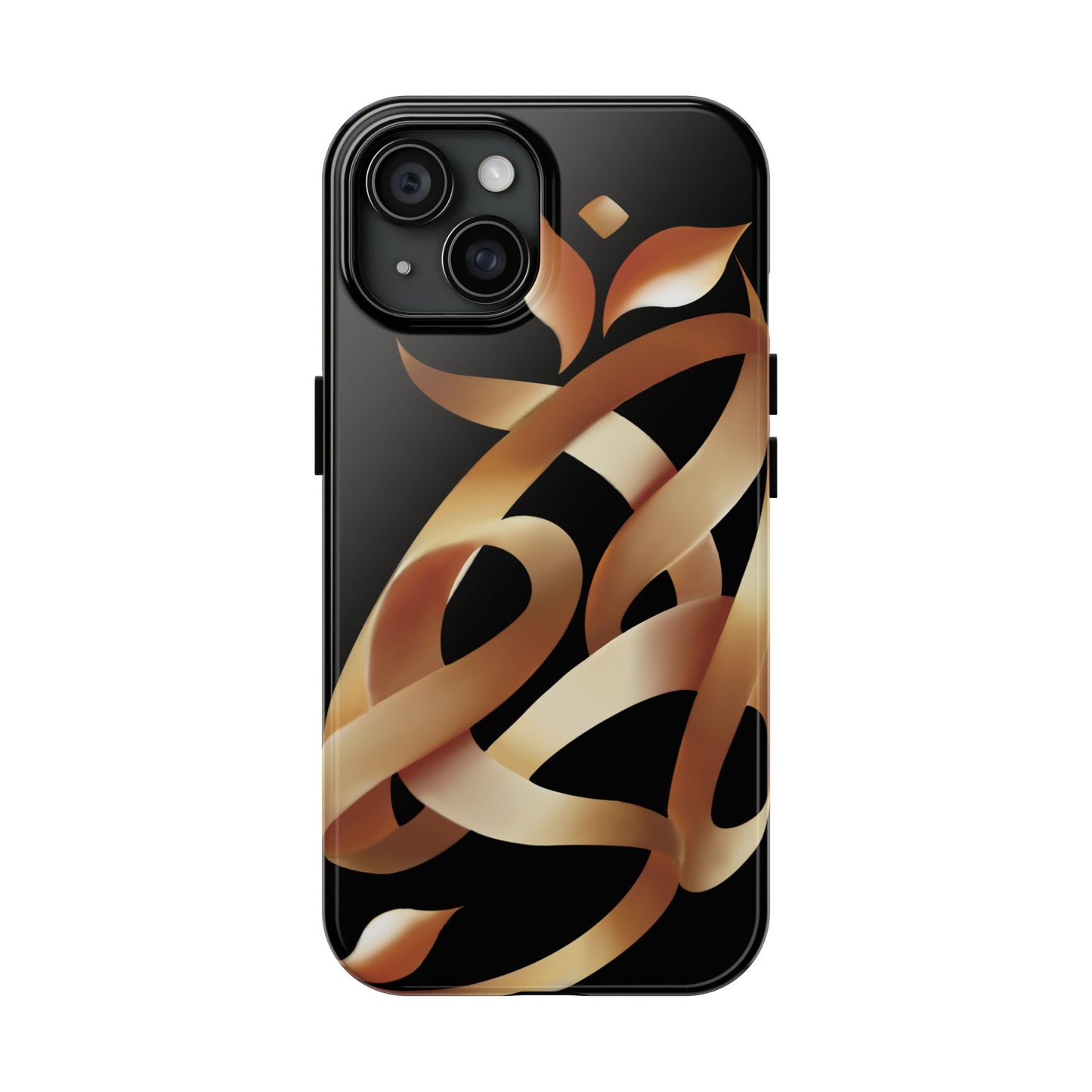 Gold Ribbon Phone Case Persian Calligraphy Modern Handwriting