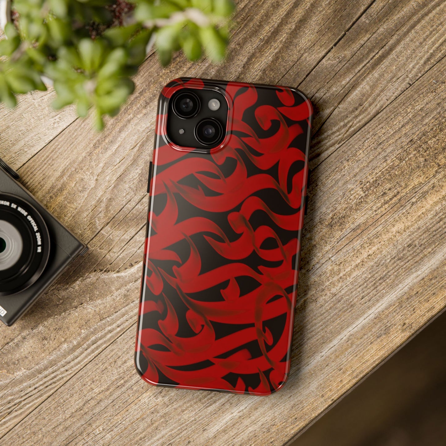 Phone Case Bold Red Persian Calligraphy Design