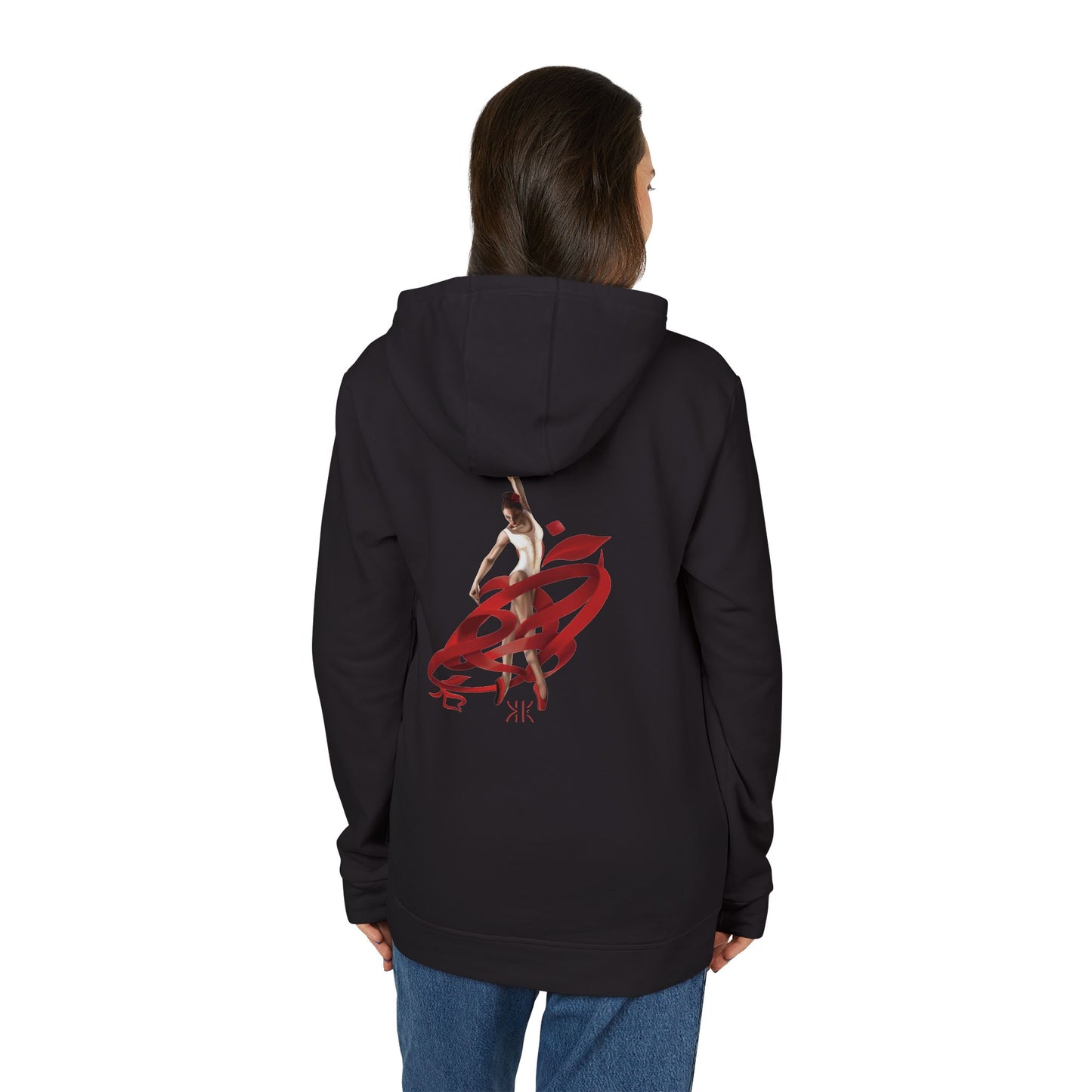 Kalli K X Adidas Unisex Fleece Hoodie- Ballerina and ribbon