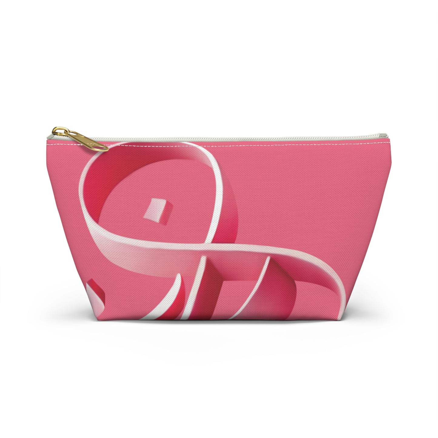 Pink ribbon Accessory Pouch w T-bottom