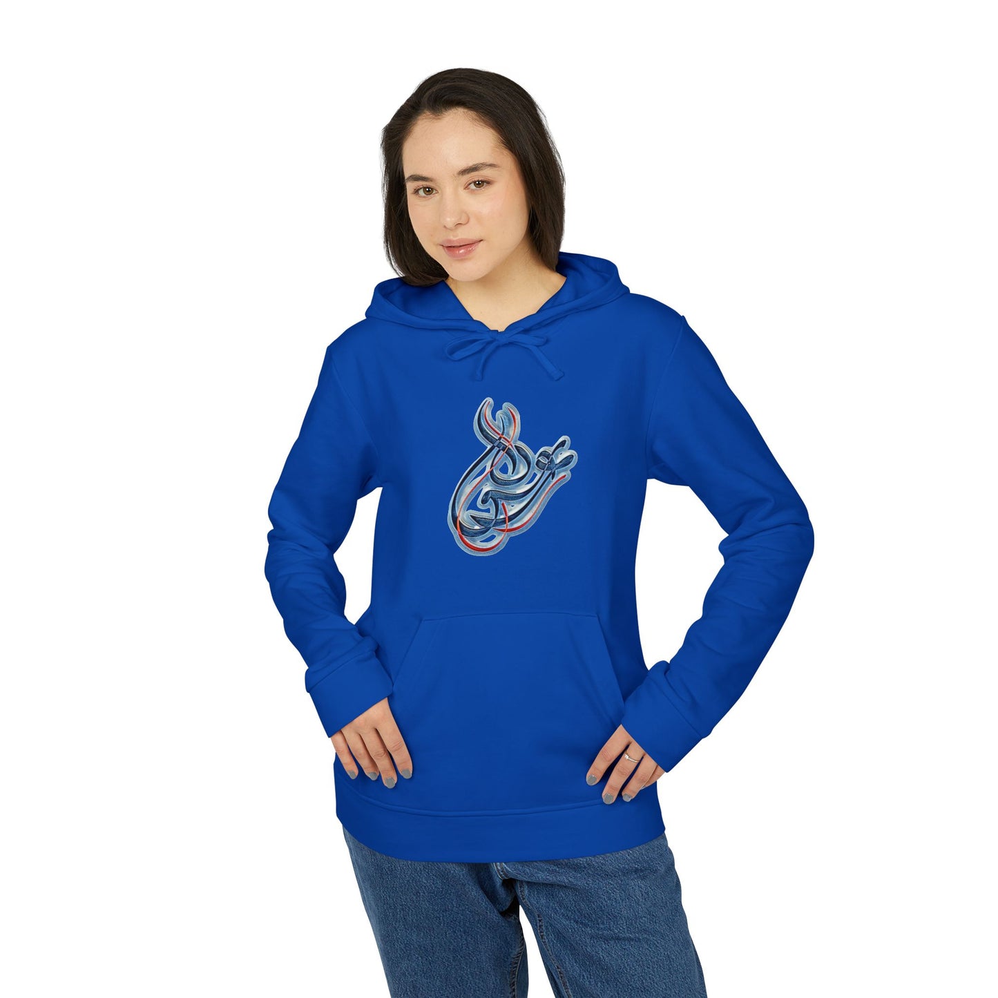 Kalli K X Adidas Unisex Fleece Hoodie-Modern Calligraphy LOVE